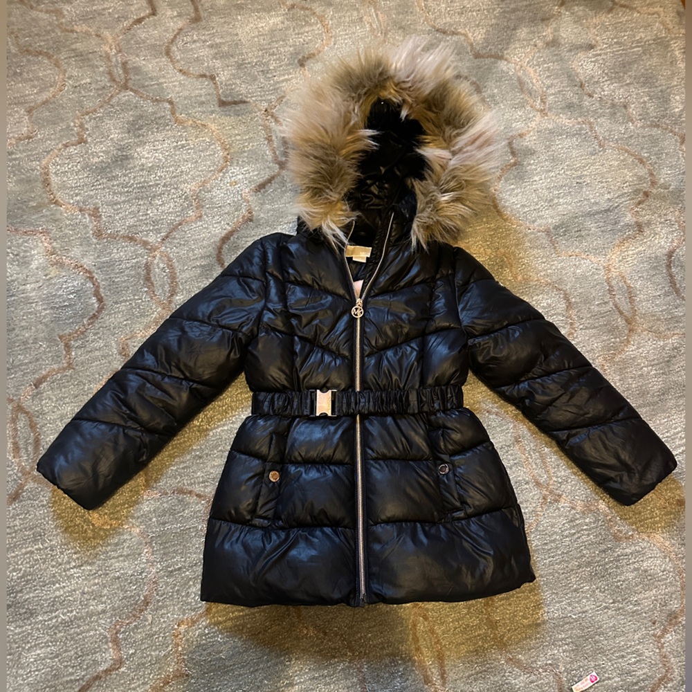 Michael Kors Black Jacket with Faux Fur Trim size 8